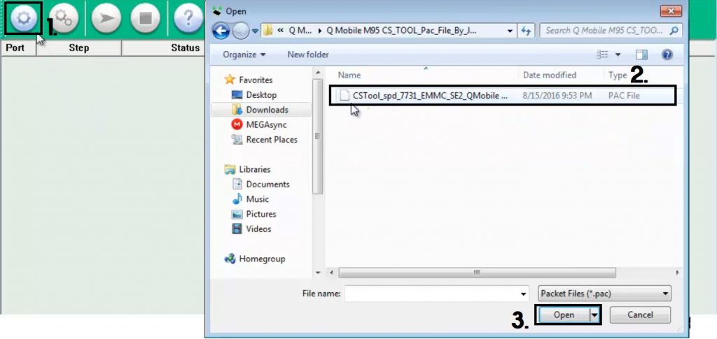 Select Firmware in SPD Flash Tool - Spreadturm Upgrade Tool